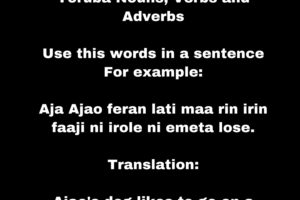 Yoruba Nouns Verbs and Adverbs